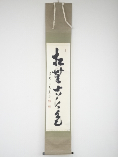 JAPANESE HANGING SCROLL / HAND PAINTED / CALLIGRAPHY / BY TAIDO ADACHI